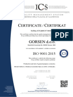 Certifikat ISO 9001 2015