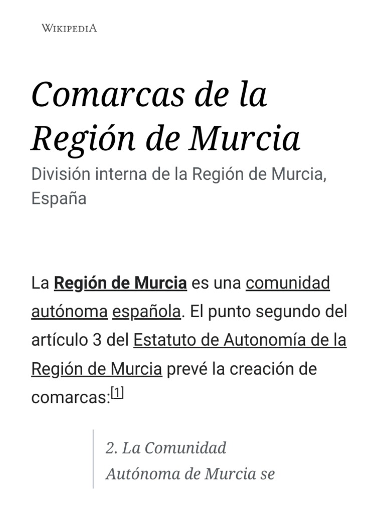 Comarcas de La Región de Murcia PDF