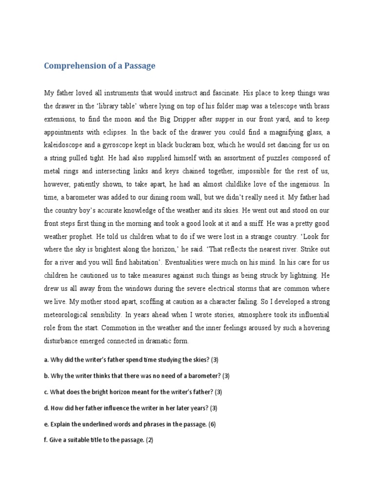 Comprehension of A Passage and Precis Writing | PDF | Writers | Airplane