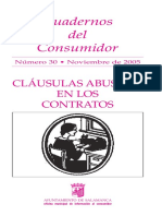 Cláusulas Abusivas en Los Contratos. Cuadernos - Consumidor - 30