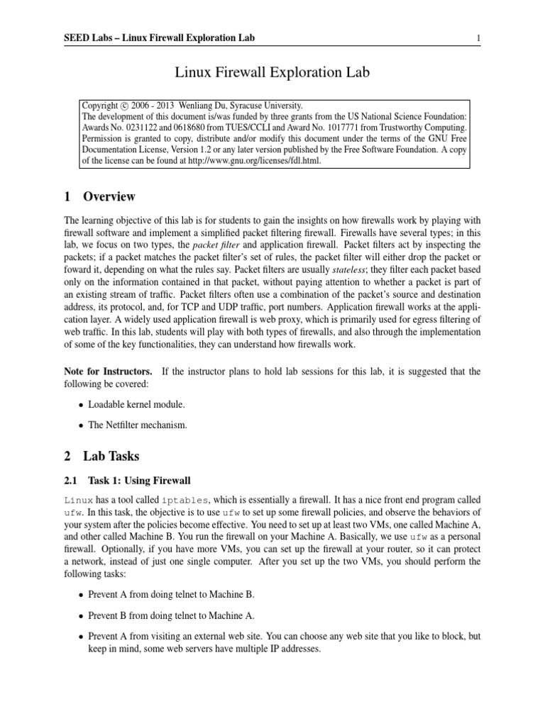 Linux firewall exploration lab pdf proxy server firewall computing 