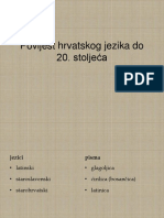 Povijest Hrvatskog Jezika Do 20. Stoljeća