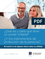 Folleto Sobre Los Poderes Notariales. Características y Tipos. Los Instrumentos de Protección de La Persona.