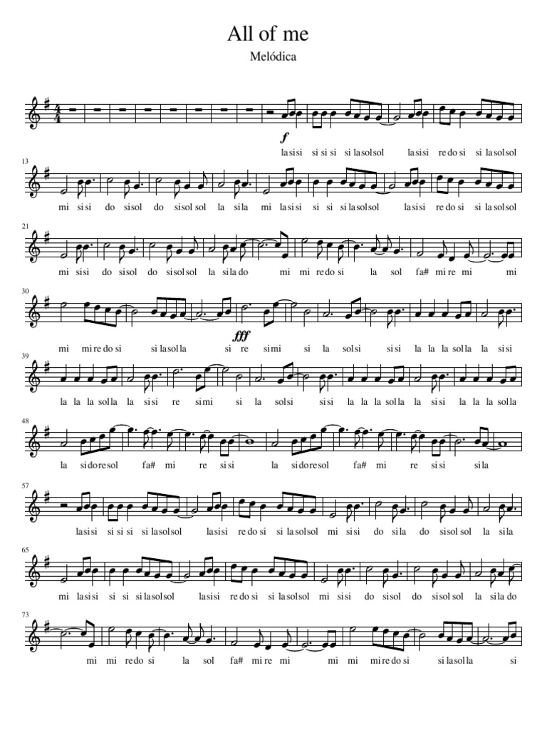 All of Me Melódica PDF
