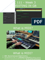 MTEC 111 - Week 3 MIDI BASICS MIDI EDITING IN GB