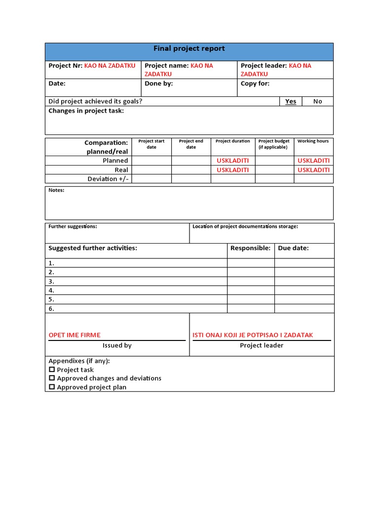 Final Project Report: Project NR: Project Name: Project Leader: Date ...