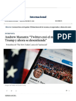 Andrew Marantz - "Twitter Creó El Monstruo de Trump y Ahora Se Desentiende"