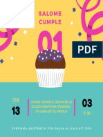 Púrpura Naranja Cupcake Bonito Primer Cumpleaños Invitación