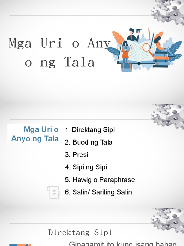 Mga Uri o Anyo NG Tala | PDF