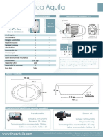 Ficha técnica Aquila: especificaciones y dimensiones de la motobomba para tinas de hidromasaje