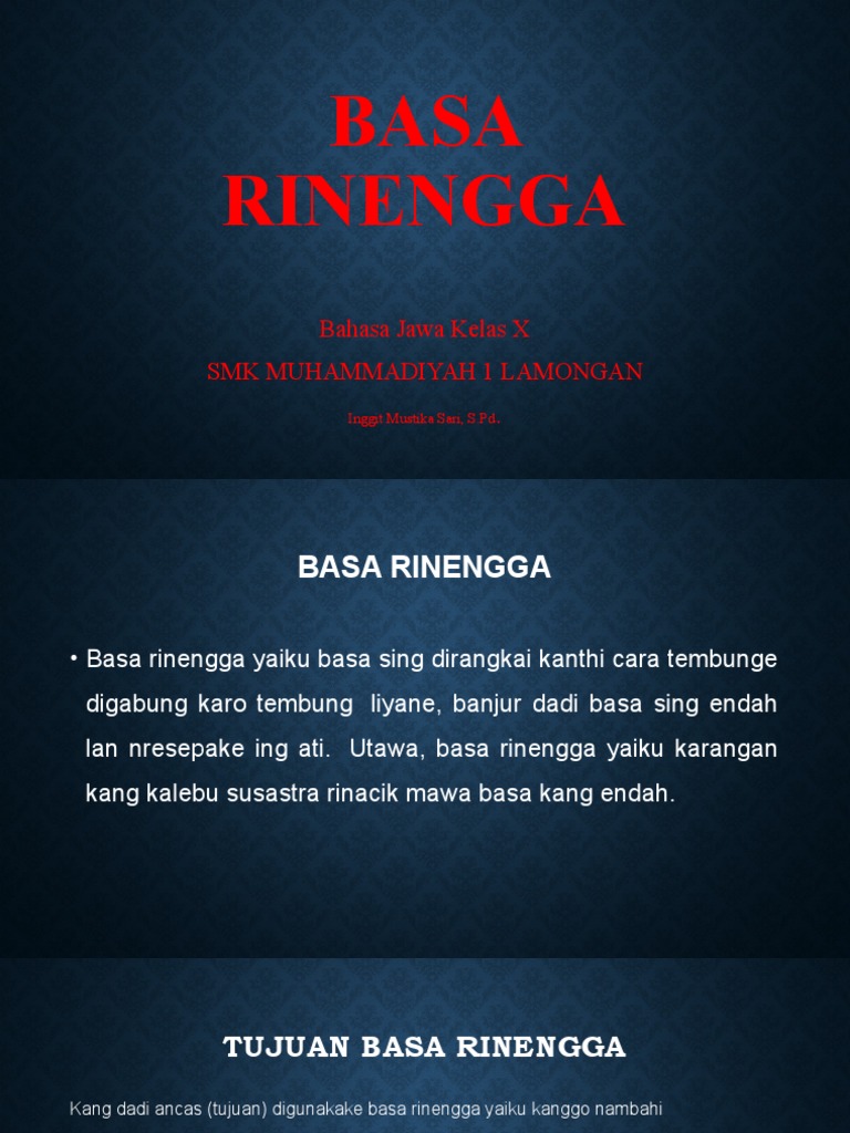 Basa Rinengga | PDF