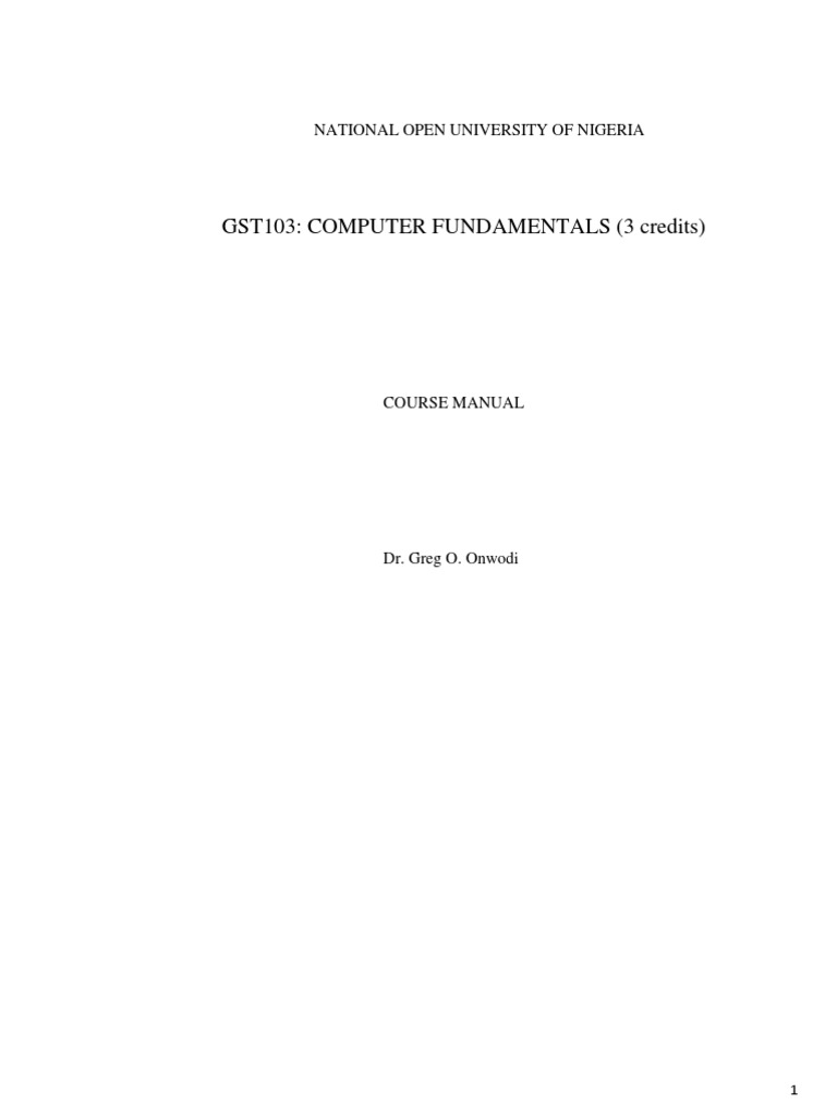 Gst103 Pdf Pdf Parallel Computing Central Processing Unit