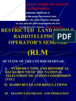 National Telecommunications Commission: Restricted Land Mobile Radiotelephone Operator'S Seminar