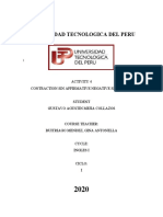 Universidad Tecnologica Del Peru: Activity 4 Contraction Sin Affirmative Negative Sentences