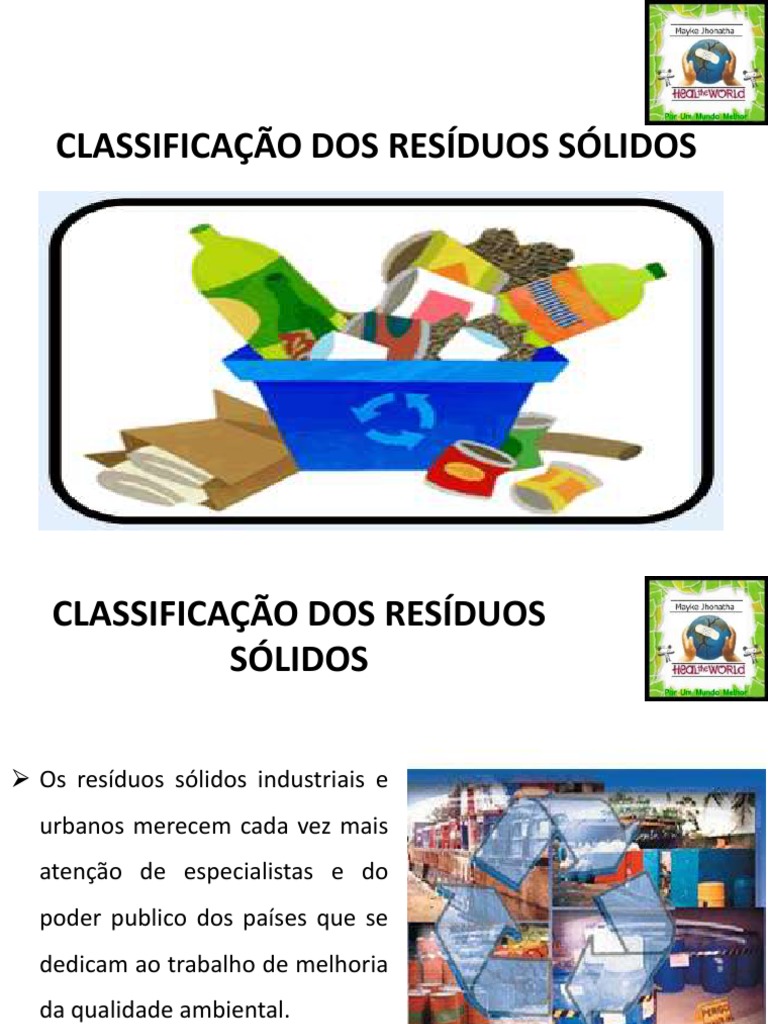 Classificação Dos Resíduos Sólidos | PDF | Resíduos sólidos do ...