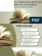 21St Century Literature From The Philippines and The World: Introduction To Literary Criticism