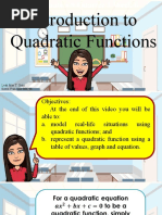 Introduction To Quadratic Functions