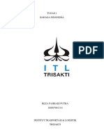 Tugas 1 Bahasa Indonesia - Reza Fajriadi Putra - 180507001110 - Logistik B 2018