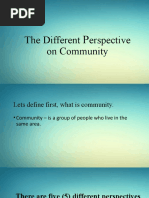 The Different Erspective On Community