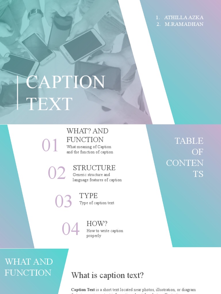 Caption Text | Download Free PDF | Phrase | Syntax