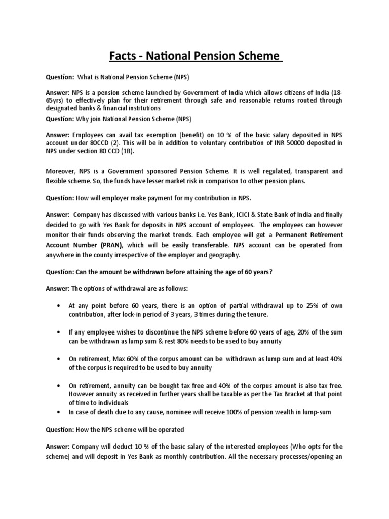 NPS Guide for Indian Employees | PDF | Pension | Retirement