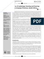 Public Awareness of Audiology, Hearing and Hearing Health in The Limpopo Province, South Africa