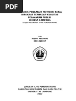 Download ANALISIS PENGARUH MOTIVASI KERJA BIROKRAT TERHADAP KUALITAS PELAYANAN PUBLIK by Rizon Anshori Lainufar SN49214094 doc pdf