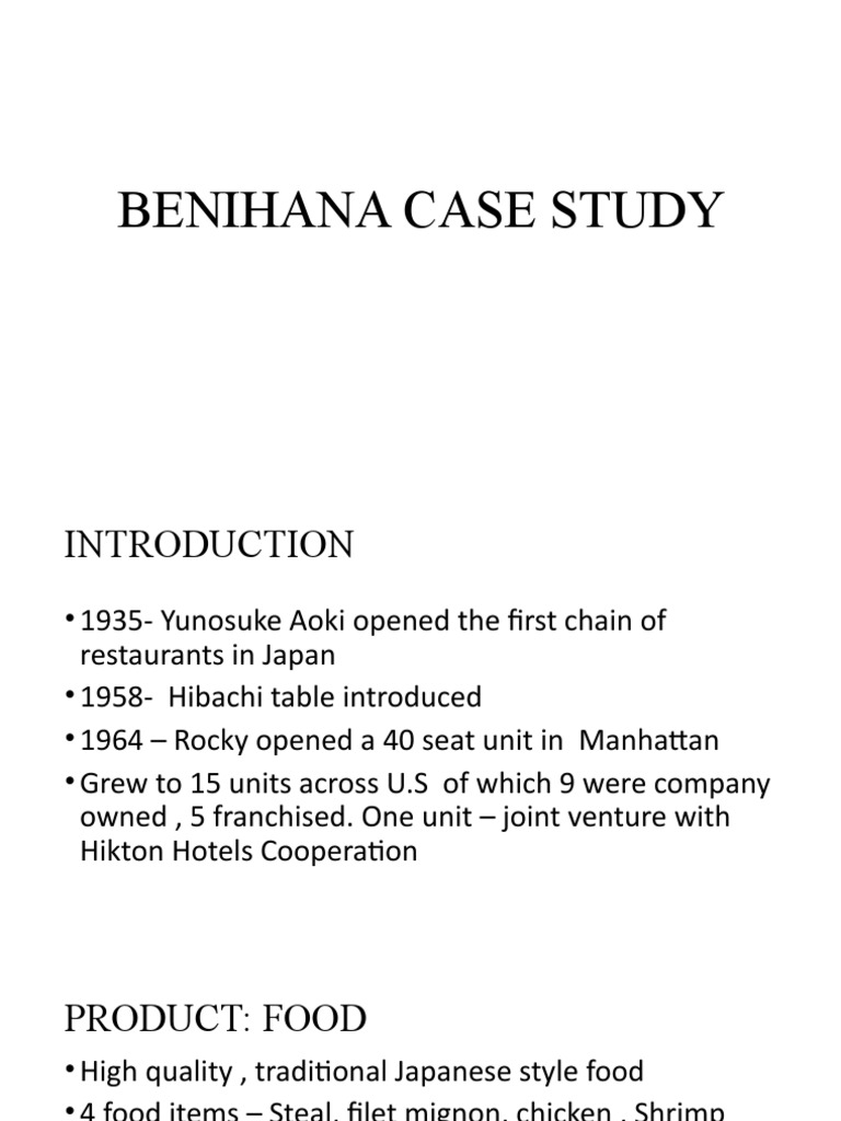 benihana case study assignment