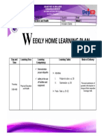 Eekly Home Learning Plan: Cedrick L. Aurelio First Physical Education and Health Week 5 Grade 11