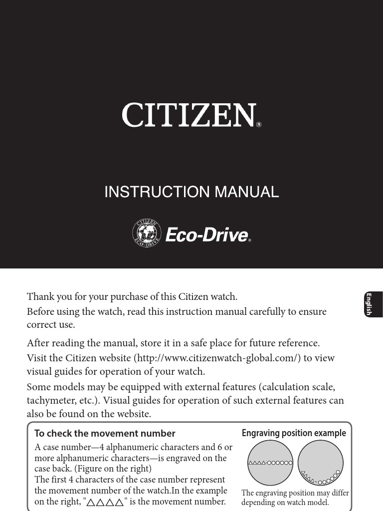 Citizen Watch Instruction Manual | PDF | Nature