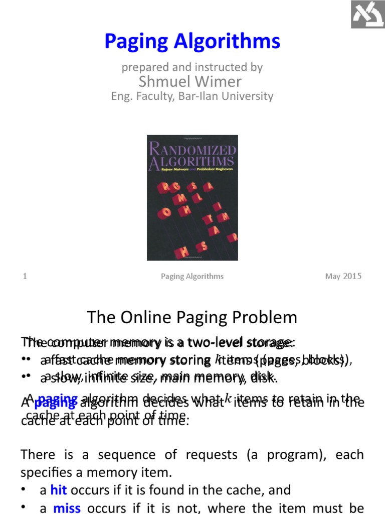 Paging Algorithms PDF Cache Algorithms And Data