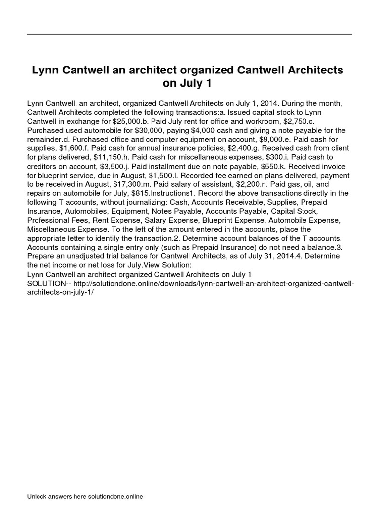 Cantwell Architects July 2014 Transactions | PDF | Money | Payments