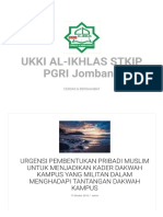 Urgensi Pembentukan Pribadi Muslim Untuk Menjadikan Kader Dakwah Kampus Yang Militan Dalam Menghadapi Tantangan Dakwah Kampus – Ukki Al-ikhlas Stkip Pgri Jombang