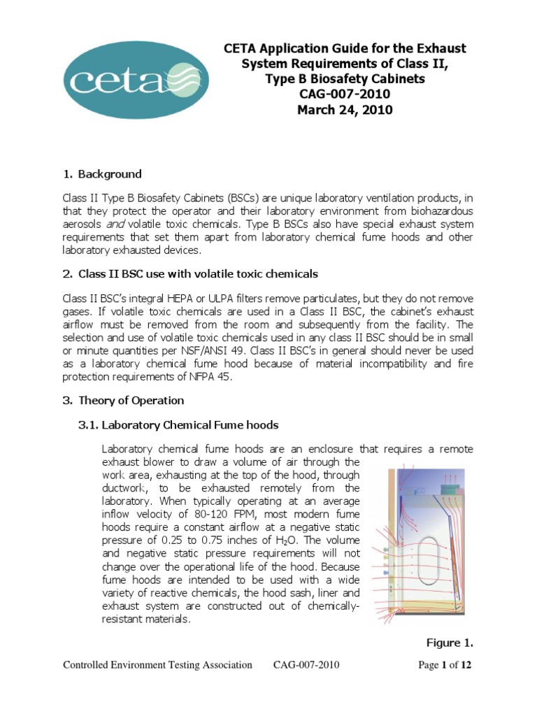 CETA Guide for Class II BSC Exhaust | PDF | Duct (Flow) | Tools