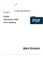 Mark Scheme: Panjabi (Specification 4680) 46803