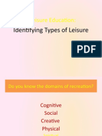 Leisure Ed - Types of Leisure Activities