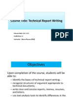 Technical Report Writing Course Overview