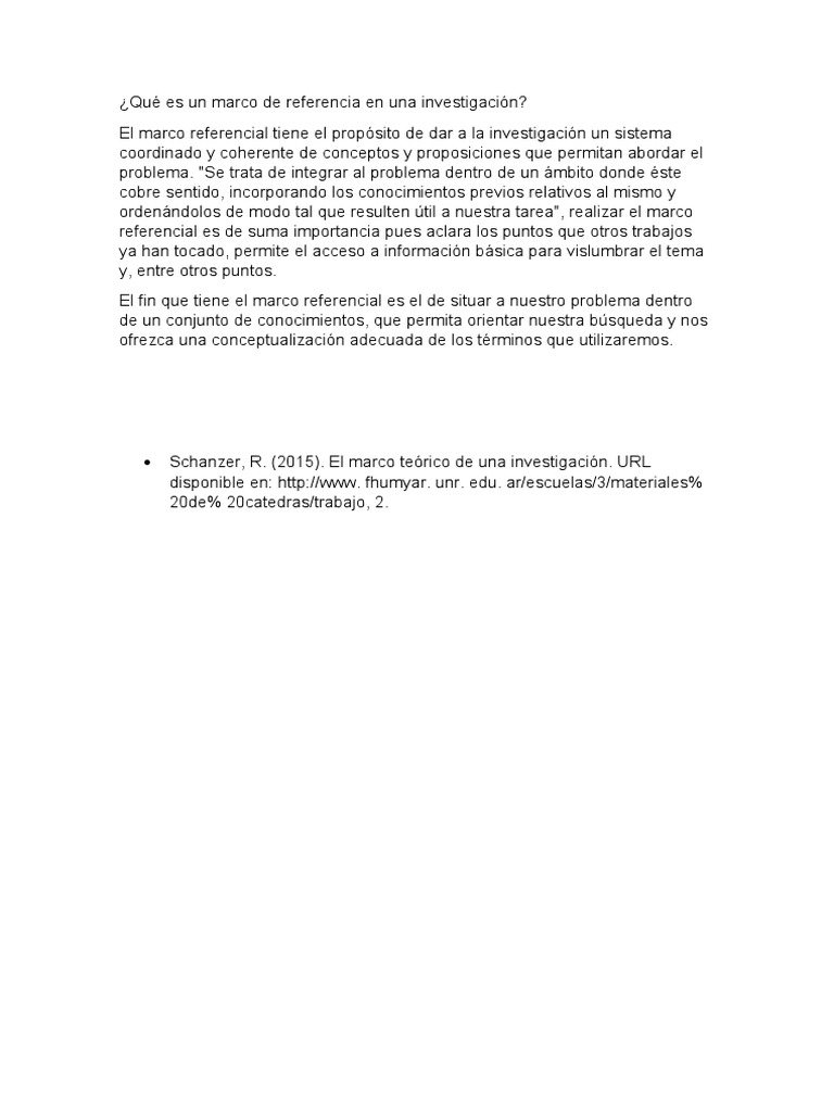Qué Es Un Marco de Referencia en Una Investigación | PDF