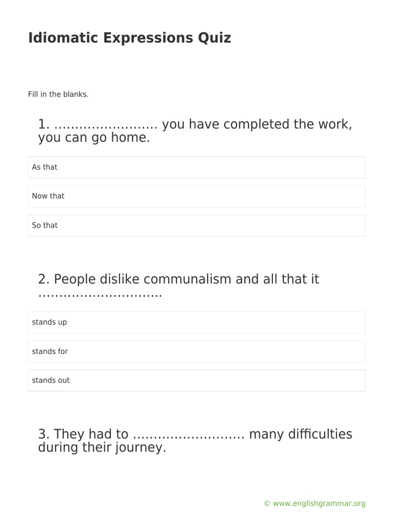 NEWEST IDIOMATIC LANGUAGE QUESTIONS visual data 6