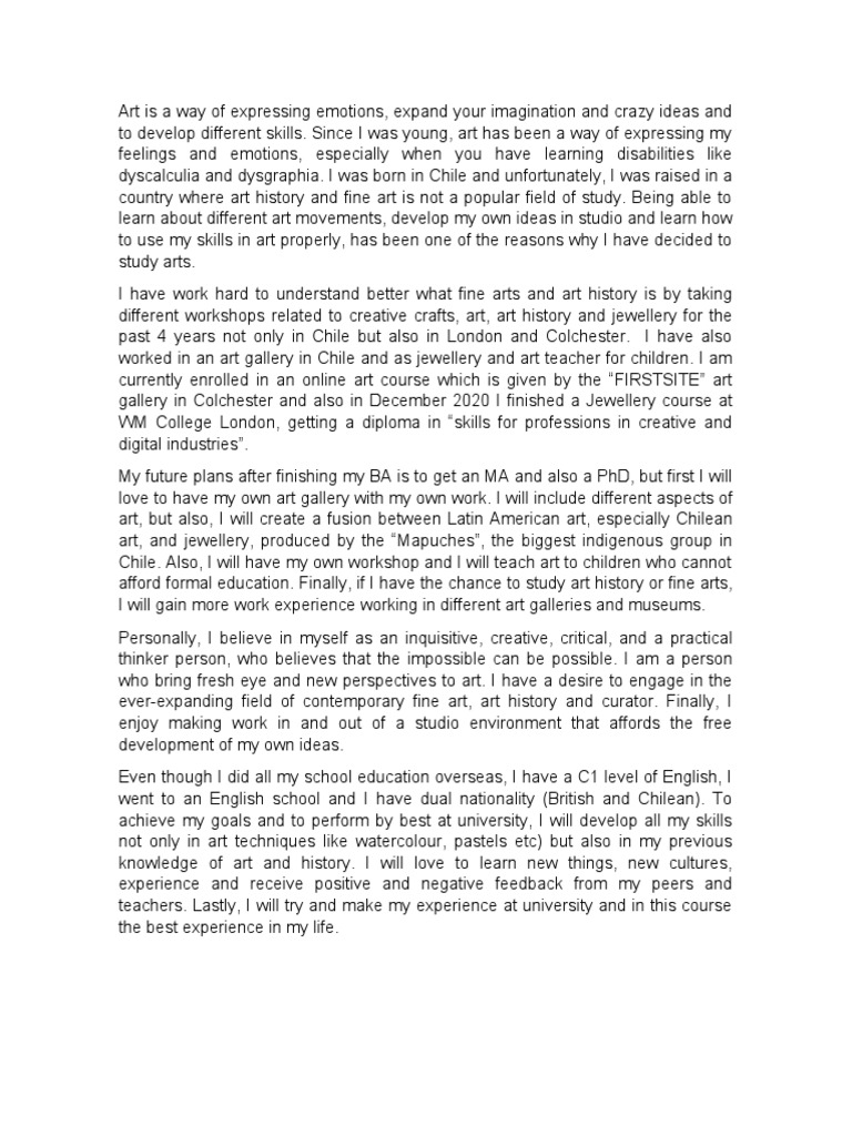 Sammy Personal Statement | PDF | Human Nature | Cognition