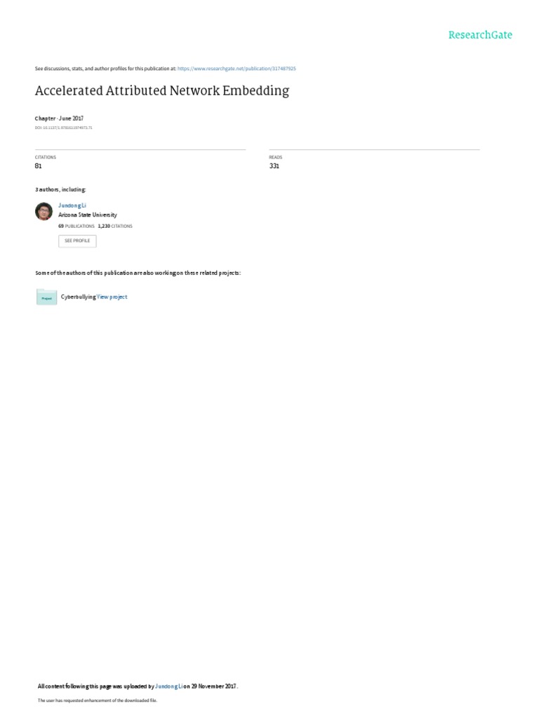 Accelerated Attributed Network Embedding | PDF | Matrix (Mathematics ...