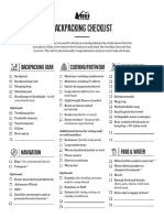 Backpacking Checklist Printable