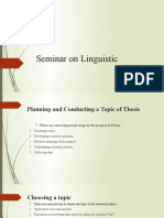 Seminar On Linguistics