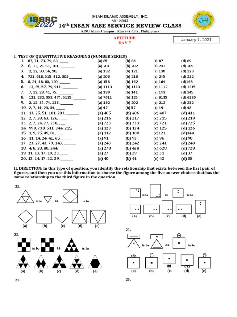 Quantitative Reasoning Aptitude Test | PDF