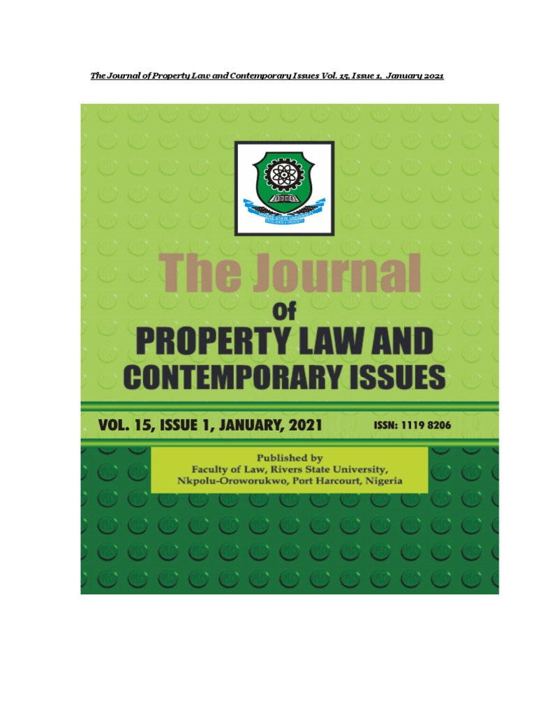 Property Law Journal Vol 15 2021 | PDF | Plea Bargain | Negligence
