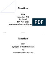 Taxation: BBA Semester - VII Section-B 10 Nov-2020