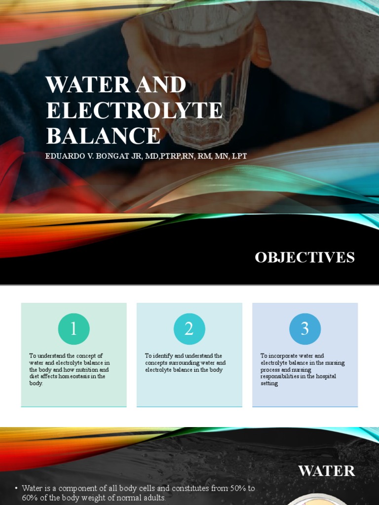Water and Electrolyte Balance Essentials | PDF | Dehydration | Electrolyte