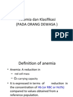 Anemia Dan Klasifikasi (Pada Orang Dewasa)