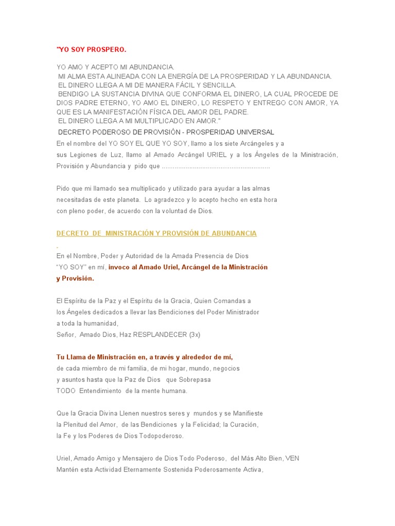 Invocaciones para la Prosperidad Universal | PDF | Amor | Dios
