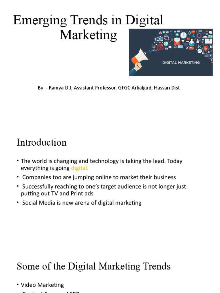 Emerging Trends in Digital Marketing | PDF | Digital Marketing | Search ...